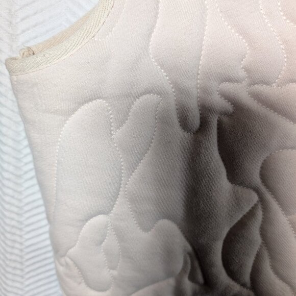 Mango Cream Quilted Vest Cropped Soft Lounge Layer Size Medium Cotton - Picture 6 of 8